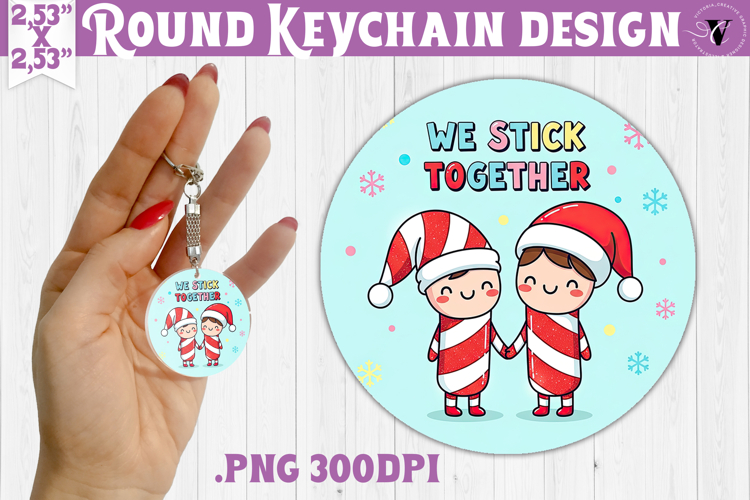 Cute Christmas Round keychain | Kawaii Pink Xmas