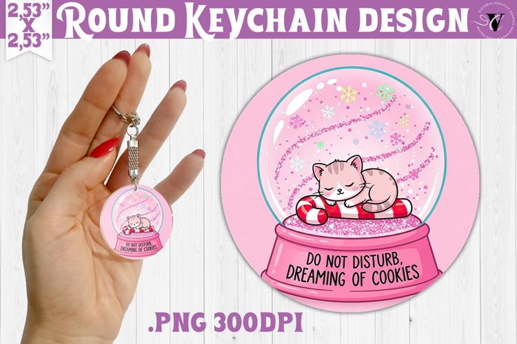 Cute Christmas Round keychain | Kawaii Pink Xmas