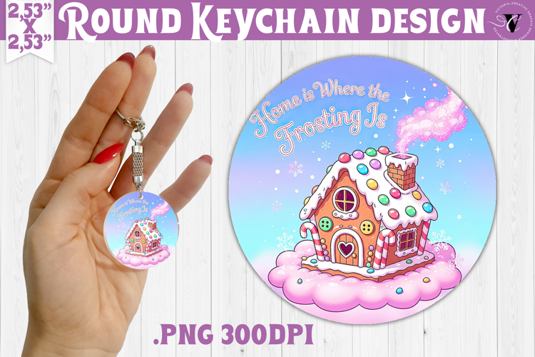 Cute Christmas Round keychain | Kawaii Pink Xmas