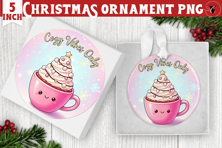 Cute Christmas ornament | Kawaii Pink Xmas