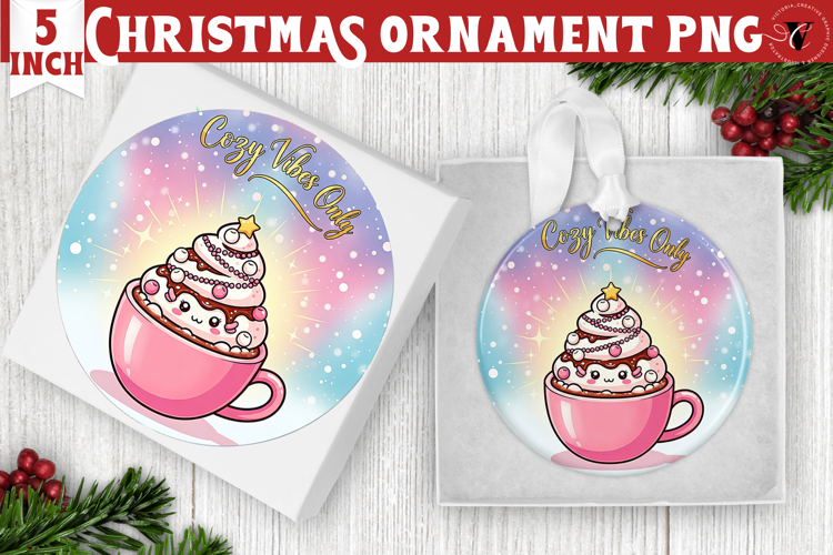 Cute Christmas ornament | Kawaii Pink Xmas