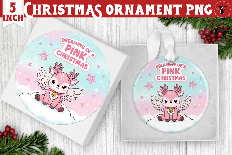 Cute Christmas ornament | Kawaii Pink Xmas