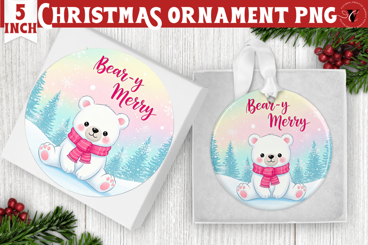 Cute Christmas ornament | Kawaii Pink Xmas