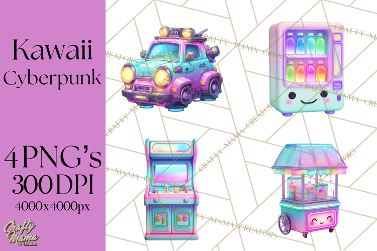 Cyberpunk Animals PNG Clipart, Kawaii Futuristic Animals