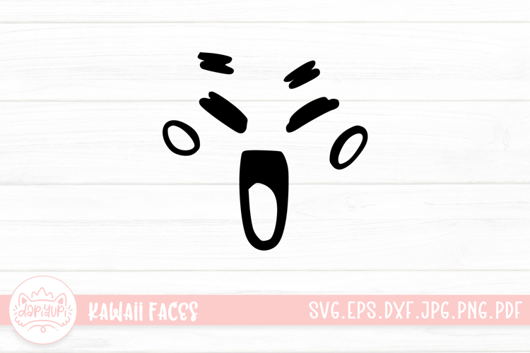 Kawaii Face Cute Emoji SVG Clipart