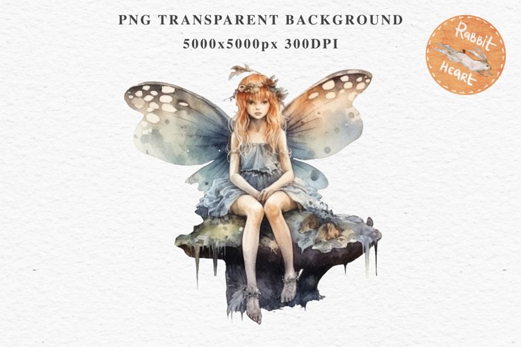 Kawaii Fairy Girl Clipart Watercolor Cute Pixie Mushroom PNG
