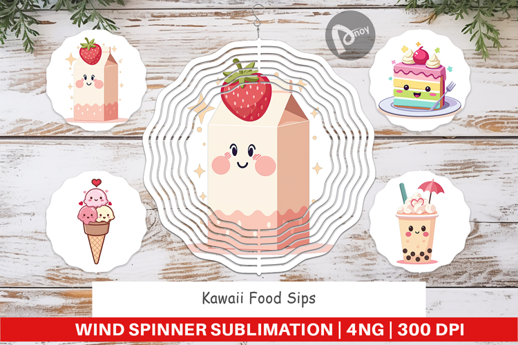 Wind Spinner Kawaii Food Sips