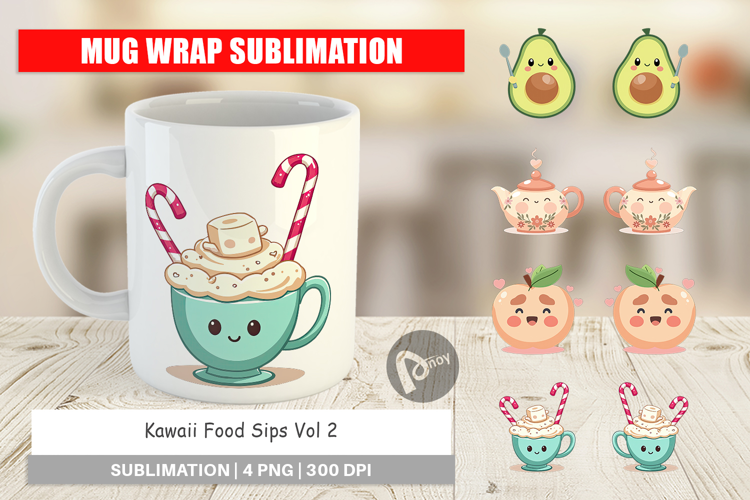 Mug Wrap Kawaii Food Sips