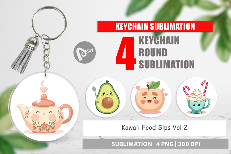 Keychain Kawaii Food Sips