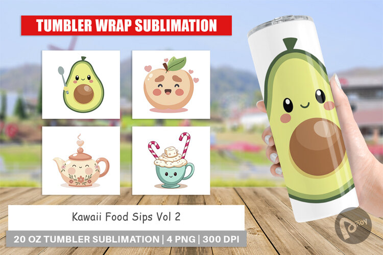 Tumbler Kawaii Food Sips example image 1