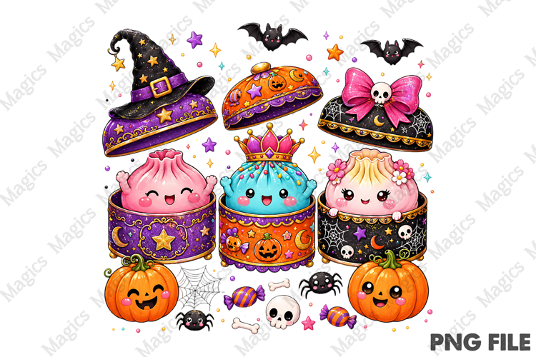 Kawaii Halloween Dumpling PNG