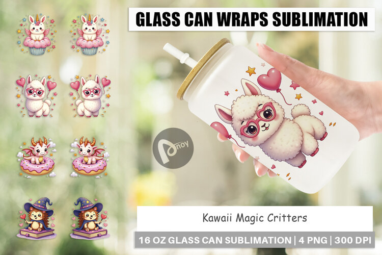 Glass Can Kawaii Magic Critters example image 1