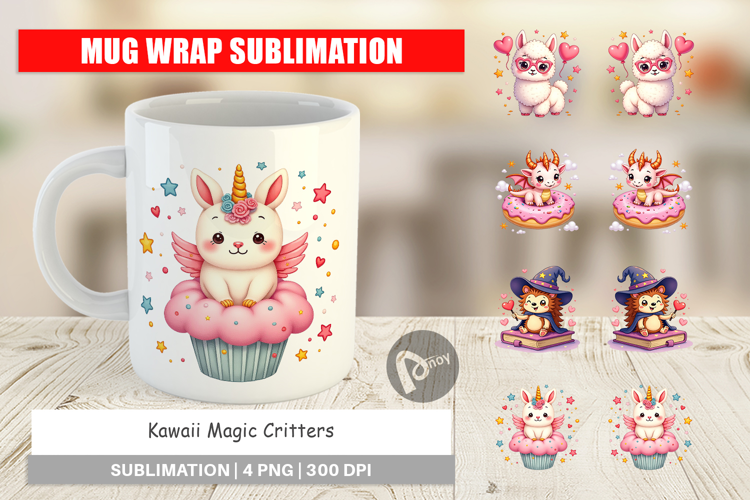 Mug Wrap Kawaii Magic Critters