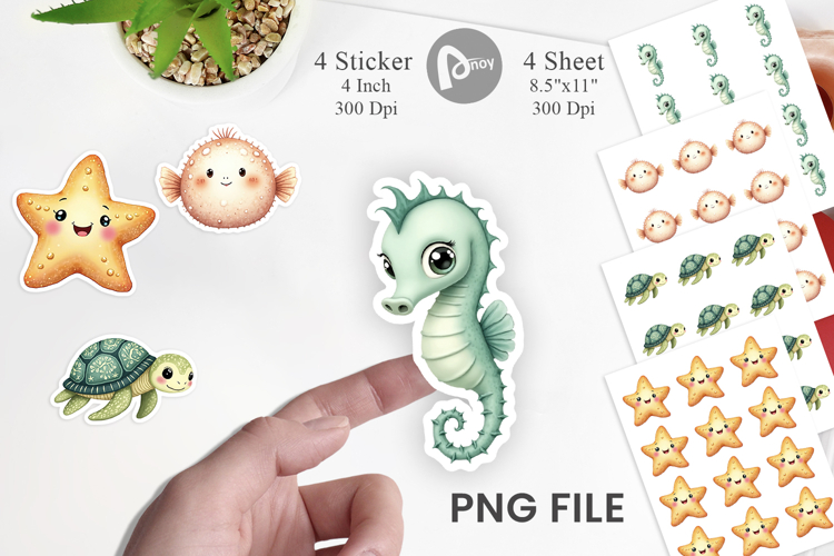 Kawaii Ocean Buddies Sticker