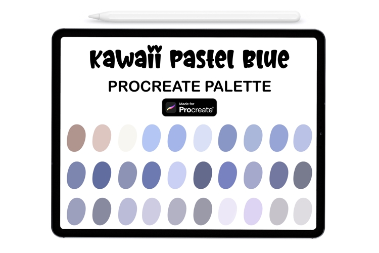 Kawaii Blue Procreate Palette - Procreate Color Palette