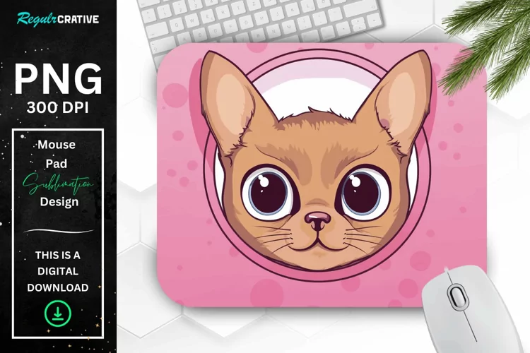 Kawaii Peeking Cat mouse Pad