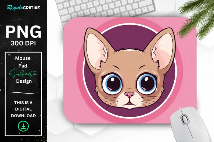 Kawaii Peeking Cat mouse Pad