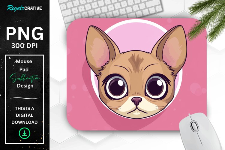 Kawaii Peeking Cat mouse Pad example image 1