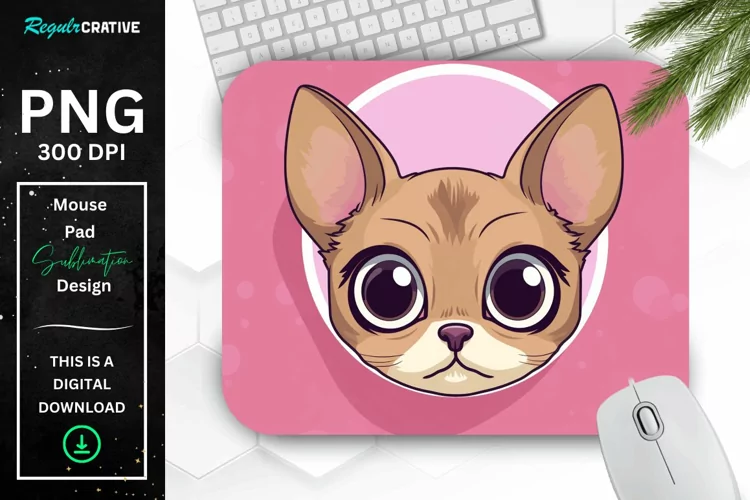 Kawaii Peeking Cat mouse Pad