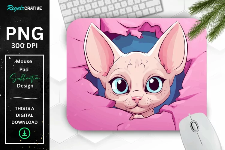 Kawaii Peeking Cat mouse Pad