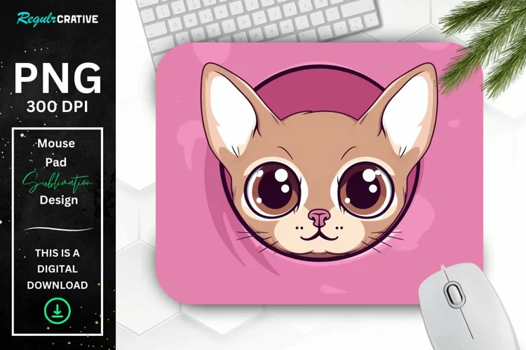 Kawaii Peeking Cat mouse Pad