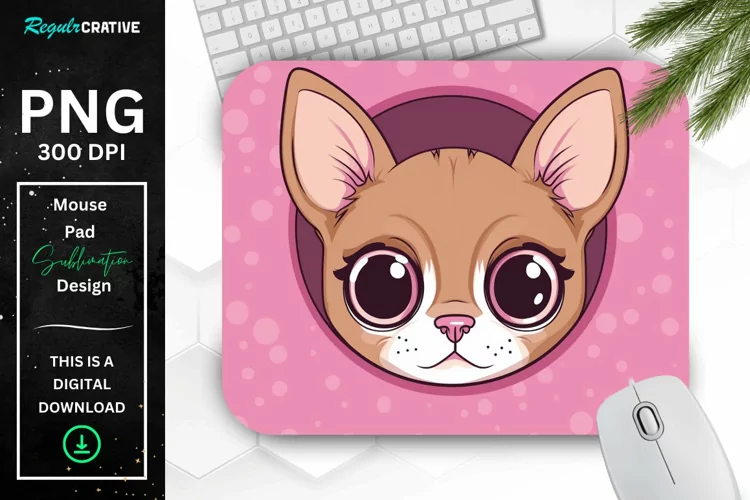 Kawaii Peeking Cat mouse Pad