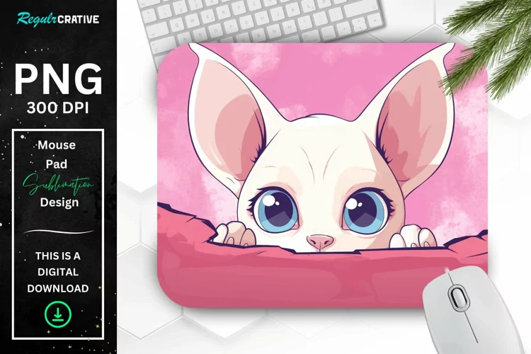 Kawaii Peeking Cat mouse Pad