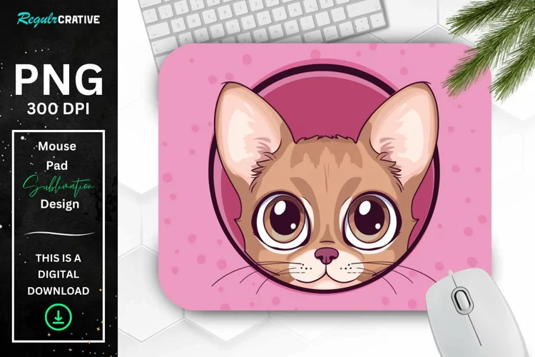 Kawaii Peeking Cat mouse Pad