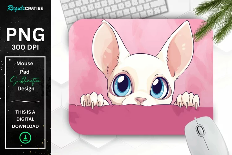 Kawaii Peeking Cat mouse Pad