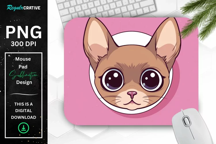 Kawaii Peeking Cat mouse Pad