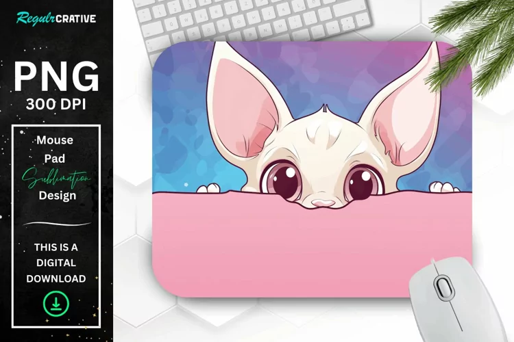 Kawaii Peeking Cat mouse Pad