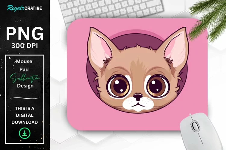 Kawaii Peeking Cat mouse Pad