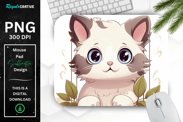 Kawaii Peeking Cat mouse Pad