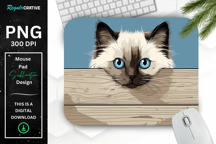 Kawaii Peeking Cat mouse Pad