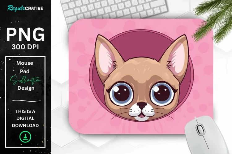 Kawaii Peeking Cat mouse Pad