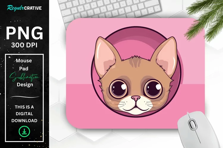 Kawaii Peeking Cat mouse Pad