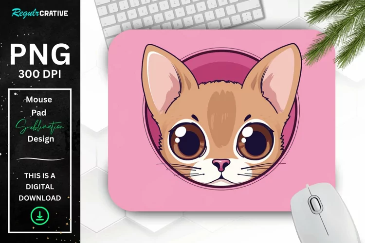 Kawaii Peeking Cat mouse Pad