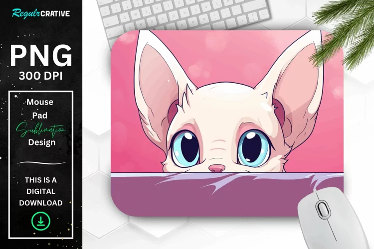 Kawaii Peeking Cat mouse Pad