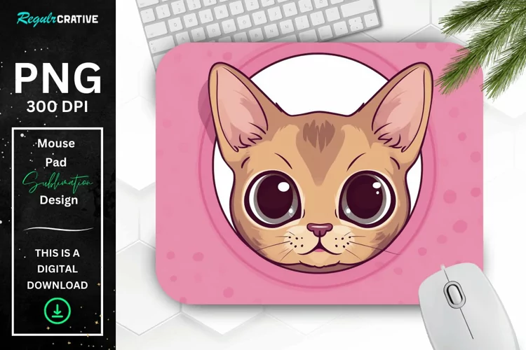 Kawaii Peeking Cat mouse Pad