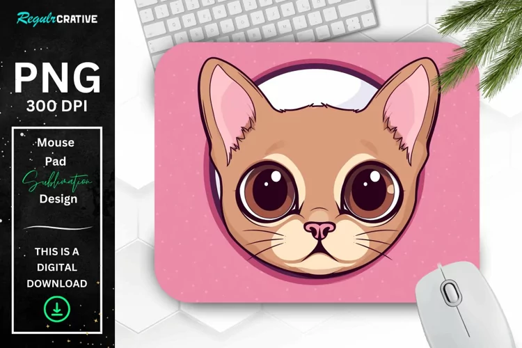 Kawaii Peeking Cat mouse Pad