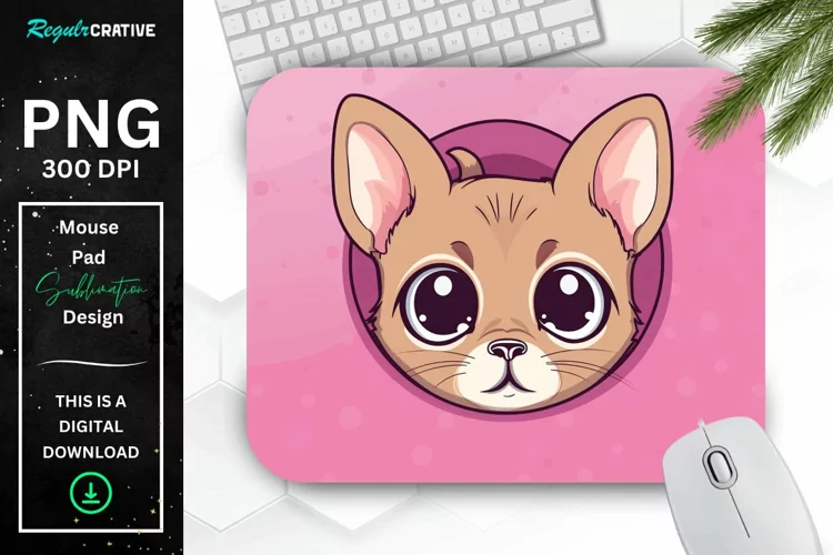Kawaii Peeking Cat mouse Pad