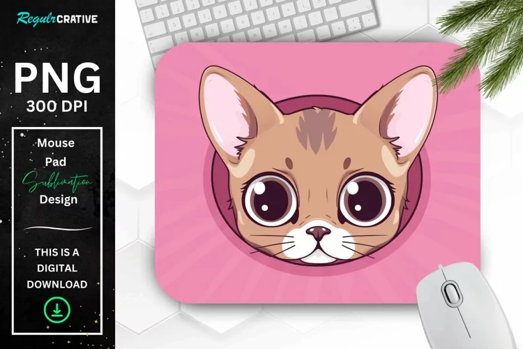 Kawaii Peeking Cat mouse Pad