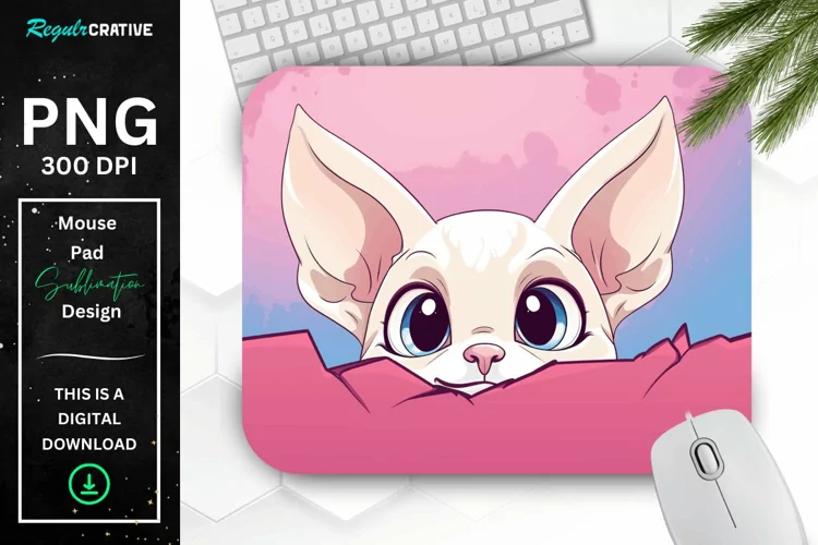 Kawaii Peeking Cat mouse Pad
