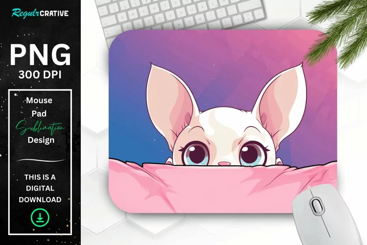 Kawaii Peeking Cat mouse Pad