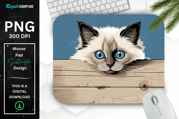 Kawaii Peeking Cat mouse Pad