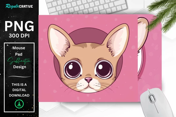 Kawaii Peeking Cat mouse Pad