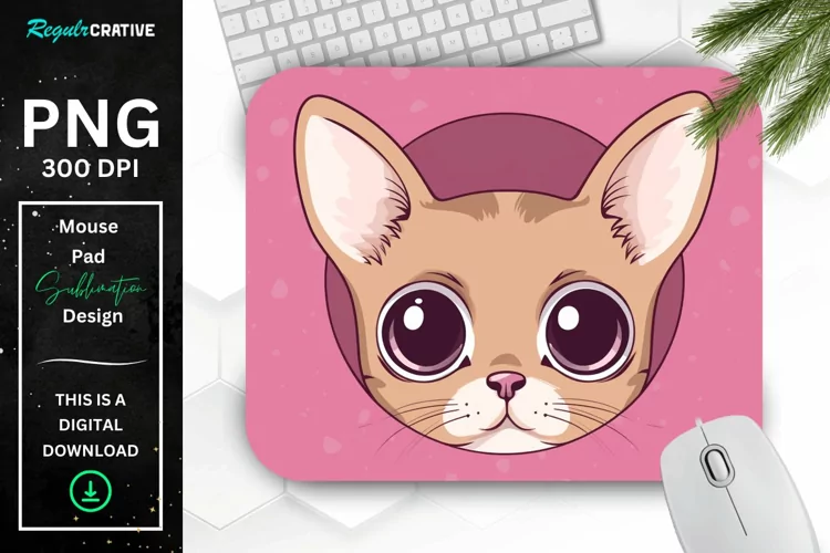 Kawaii Peeking Cat mouse Pad