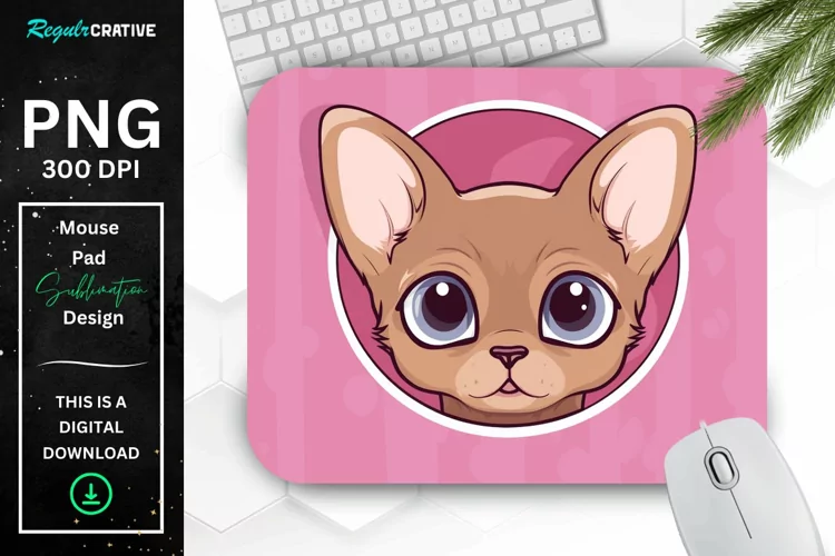 Kawaii Peeking Cat mouse Pad