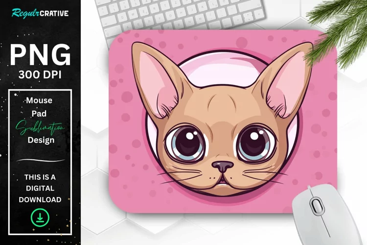 Kawaii Peeking Cat mouse Pad