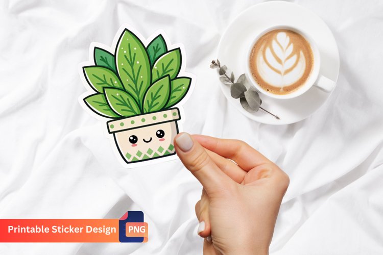 Kawaii Plant Sticker, Cute Kawaii Plant Sticker